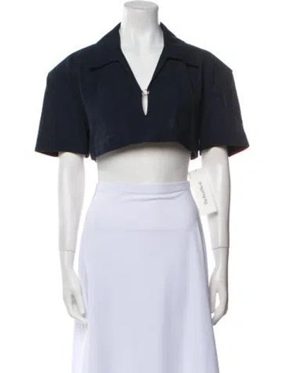 Pre-owned Jacquemus Short Sleeve Crop Top In Blue