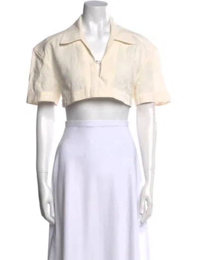 Pre-owned Jacquemus Short Sleeve Crop Top In Neutral