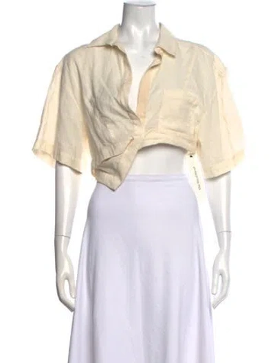 Pre-owned Jacquemus Short Sleeve Crop Top In Neutrals