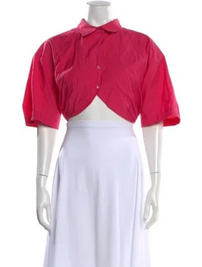 Pre-owned Jacquemus Short Sleeve Crop Top W/ Tags In Pink