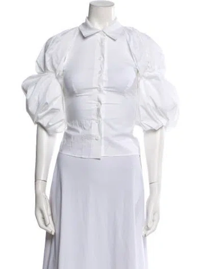 Pre-owned Jacquemus Short Sleeve Crop Top In White