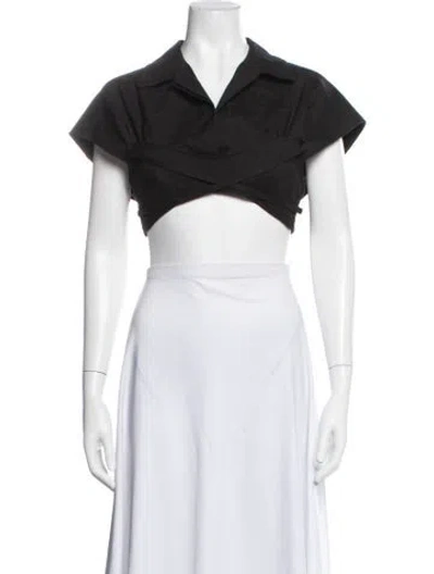 Pre-owned Jacquemus Short Sleeve Crop Top In White