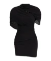Jacquemus The Castagna Draped Mini Dress In Black
