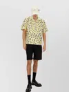 Jacquemus Yellow Cotton Jean Shirt With Playful Leaf Pattern