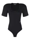 Jacquemus Short-sleeve Scoop-neck Bodysuit In Black