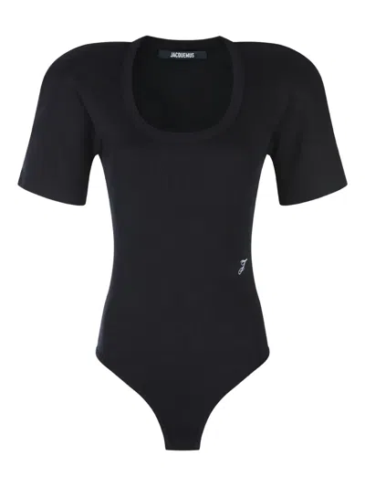 JACQUEMUS SHORT-SLEEVE SCOOP-NECK BODYSUIT