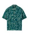 Jacquemus Leaf Print Short Sleeve Shirt With Pocket In Green