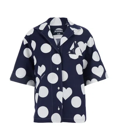 Jacquemus Short Sleeve Shirt In Blue