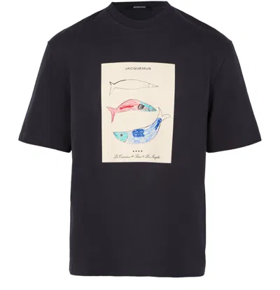 Jacquemus Le T-shirt Marino Cotton Logo T-shirt In Blue
