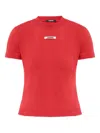 Jacquemus Ribbed Neckline Crew Neck Short Sleeves In Pink
