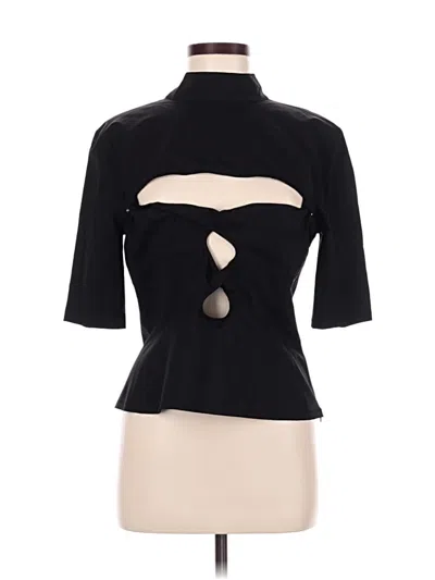 Jacquemus Short Sleeve Top Black Keyhole Neckline Tops