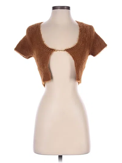 Pre-owned Jacquemus Short Sleeve Top Brown Sweetheart Neckline Tops