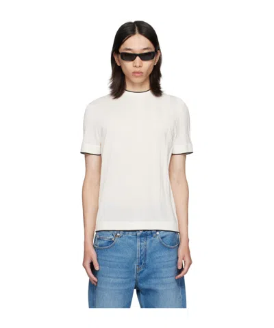 Jacquemus Short-sleeved Knitted T-shirt In White