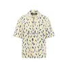 Jacquemus Yellow Cotton Jean Shirt With Playful Leaf Pattern