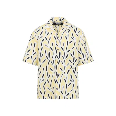 JACQUEMUS JACQUEMUS SHORT-SLEEVED LEAF PATTERN SHIRT WITH CLASSIC COLLAR