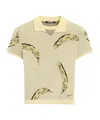 Jacquemus Womens Banana Jacquard Yellow The Marino Banana-print Woven-knitted Polo Top In Nude