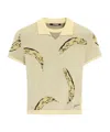 Jacquemus Womens Banana Jacquard Yellow The Marino Banana-print Woven-knitted Polo Top In Nude