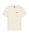 Jacquemus 'le T-shirt Gros Grain' Beige T-shirt With Logo Patch On The Front In Neutral