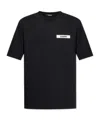 Jacquemus Logo-embroidered Cotton-jersey T-shirt In Black