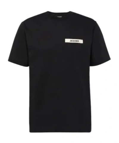 Jacquemus Logo-patch Cotton T-shirt In Black