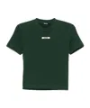 Jacquemus Gros Grain T-shirt With Distinctive Logo Detail In Green