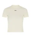 Jacquemus Gros Grain Crew Neck Cotton Blend Top In Light Beige