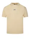 Jacquemus Stretch-cotton Grosgrain Logo T-shirt In Nude