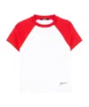 Jacquemus Raglan T-shirt With Red Sleeves And Subtle Logo In White