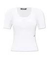 Jacquemus Scoop-neck Cotton T-shirt In White