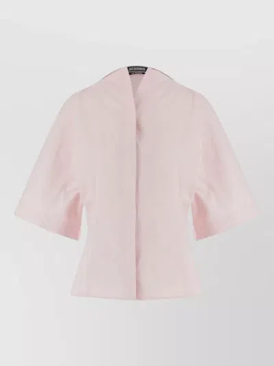 Jacquemus Short Sleeves Tailored Fit Top In Pink