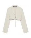 Jacquemus Short Suit Jacket With Crimped Edge In White