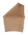 Jacquemus La Maille Ascu Linen-blend Crop Top In Nude