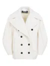 Jacquemus Double-breasted Virgin Wool Coat With Wide Lapel In White