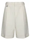 Jacquemus Beige Bermuda Shorts With Front Zip In Beige