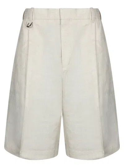 Jacquemus Beige Bermuda Shorts With Front Zip
