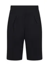 Jacquemus Bermuda Pleated Shorts In Black