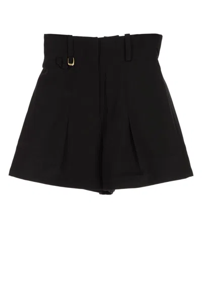 Jacquemus Le Short Bari Pleated Wool Shorts In Black