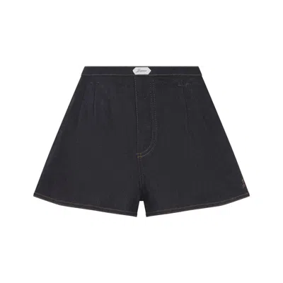 Jacquemus Amelo Shorts Contrast Stitching Elastic Waistband In Blue