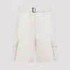 Jacquemus The Cargo Bermuda Shorts With Belt In White
