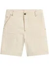 Jacquemus The De-nîmes Shorts In Beige Denim In White