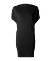 Jacquemus Mistral Back Draped Short Sleeve Dress In Black