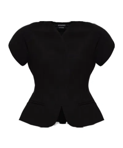 Jacquemus Short-sleeved Jacket In Black