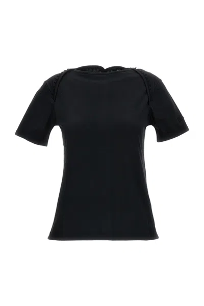 Jacquemus Short-sleeved T-shirt With Passementerie Trim And Embroidered Logo In Black