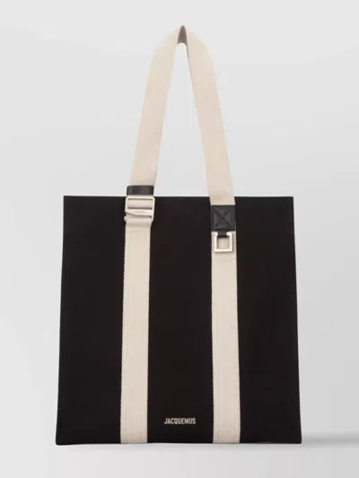Jacquemus Shoulder Bag Contrast Straps In Black