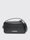 Jacquemus 'le Baneto' Black Shoulder Bag With Logo Lettering On The Front And Adjustable Shoulder Strap In Lea In Black