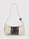 Jacquemus Curved Textured Shoulder Bag With Metallic Embellishments In Neutral