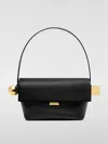 Jacquemus 'le Rond Carre' Black Shoulder Bag With Shoulder Strap In Black