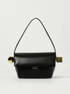 Jacquemus 'le Rond Carre' Black Shoulder Bag With Shoulder Strap In Black