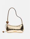 Jacquemus The Bisou Perle Mirrored Leather Shoulder Bag In Gold