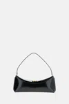 Jacquemus Le Calisso Black Shoulder Bag With Engraved Snap Button In Leather In Black